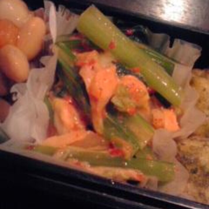 【お弁当】小松菜のマヨネーズ＆キムチ和え